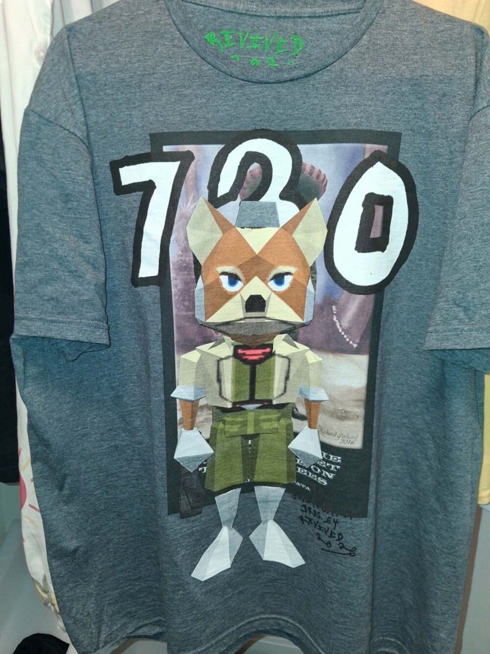 Asspizza Super Smash Bros 64 Fox McCloud N64 Revived Tee Sz.XL Gray 730 Printing